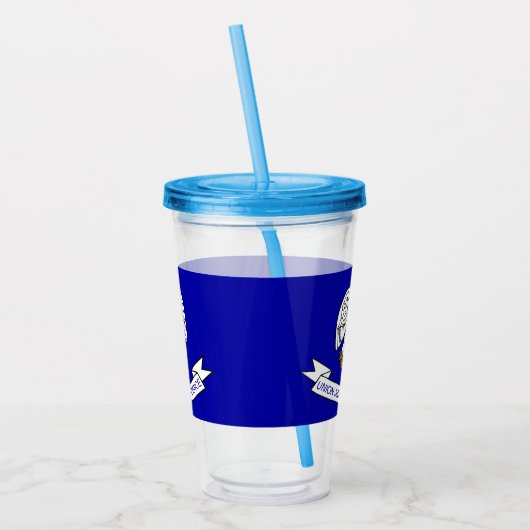 ルイジアナ州旗を持つ愛国的なアクリルタンブラー アクリルタンブラー (左)