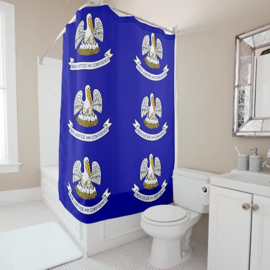 ルイジアナ州旗を持つ愛国的なシャワーカーテン シャワーカーテン (インサイチュ)