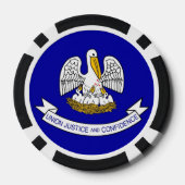 ルイジアナ州旗を持つ愛国的なトランプのポーカーチップ ポーカーチップ (裏面)