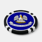 ルイジアナ州旗を持つ愛国的なトランプのポーカーチップ ポーカーチップ (シングル)