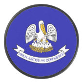 ルイジアナ州旗を持つ愛国的なホッケーパック アイスホッケーパック (正面)