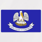 ルイジアナ州旗を持つ愛国的な州 ラベル (デザイン2)