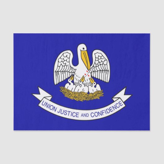 ルイジアナ州旗を持つ愛国的ティッシュペーパー 薄葉紙 (正面)