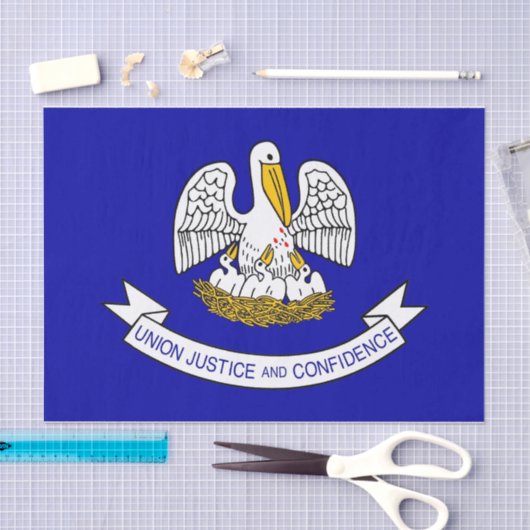 ルイジアナ州旗を持つ愛国的ティッシュペーパー 薄葉紙 (クラフト)