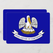 ルイジアナ州旗を持つ愛国的招待状 招待状 (正面/裏面)