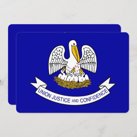 ルイジアナ州旗を持つ愛国的招待状 招待状 (正面/裏面)