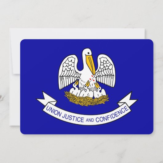 ルイジアナ州旗を持つ愛国的招待状 招待状 (裏面)