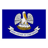 ルイジアナ州旗を掲げた愛国的な壁のポスター ポスター (正面)