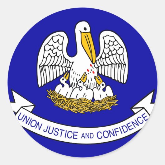 ルイジアナ州旗シール ラウンドシール (正面)