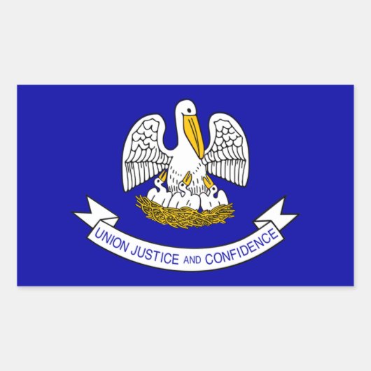 ルイジアナ州旗ステッカー 長方形シール (正面)