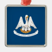 ルイジアナ州旗セラミックオーナメント メタルオーナメント (正面)