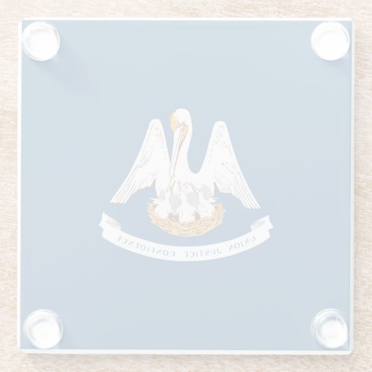 ルイジアナ州旗デザインデコール ガラスコースター (裏面)