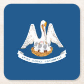 ルイジアナ州旗デザイン スクエアペーパーコースター (正面)