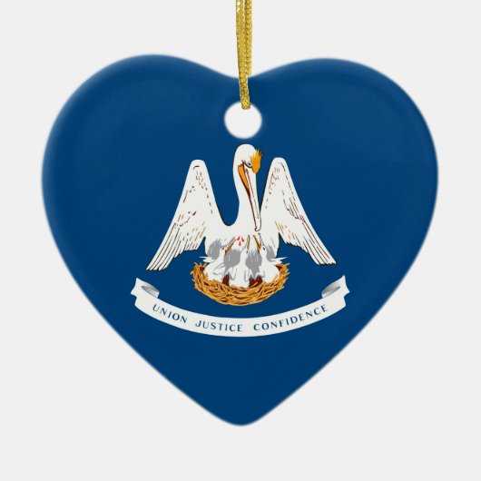ルイジアナ州旗デザイン セラミックオーナメント (正面)