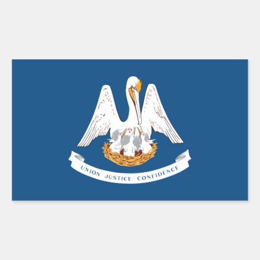 ルイジアナ州旗デザイン 長方形シール (正面)