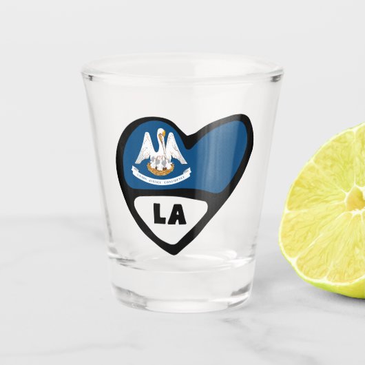 ルイジアナ州旗ハート、ラショットグラス ショットグラス (正面)