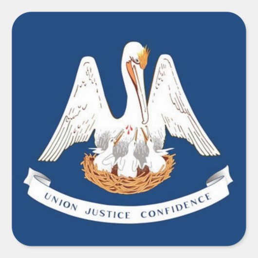 ルイジアナ州旗 スクエアシール (正面)