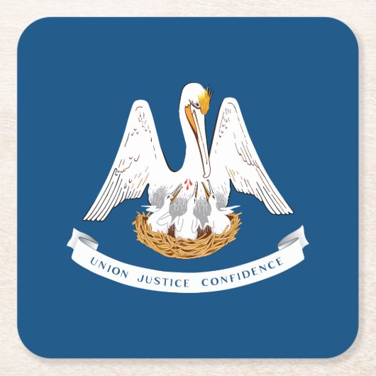 ルイジアナ州旗 スクエアペーパーコースター (正面)