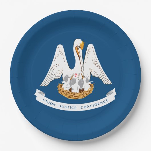 ルイジアナ州旗 ペーパープレート (正面)