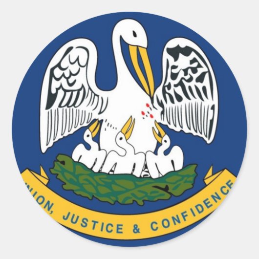 ルイジアナ州旗 ラウンドシール (正面)