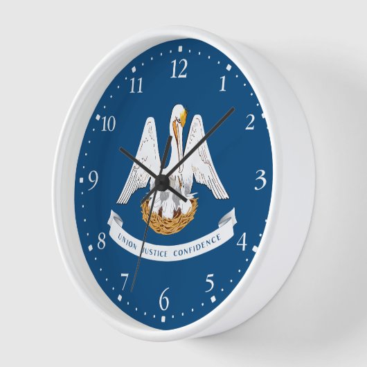 ルイジアナ州旗 壁時計 (傾斜)