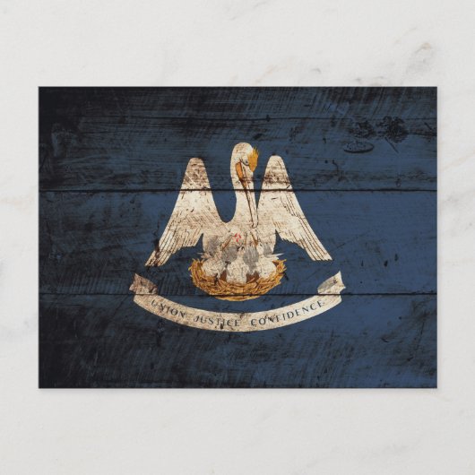 ルイジアナ州旗(旧木目) ポストカード (正面)