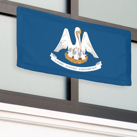 ルイジアナ州旗 横断幕 (ビルの外側)