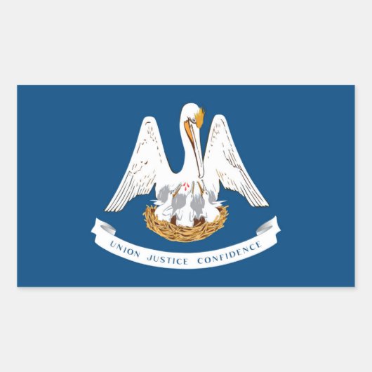 ルイジアナ州旗 長方形シール (正面)