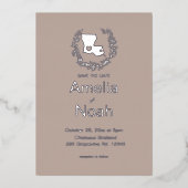 ルイジアナ州 デスティネーション ウェディング 箔招待状 (正面)