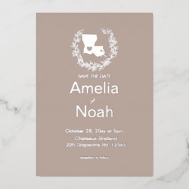 ルイジアナ州 デスティネーション ウェディング 箔招待状