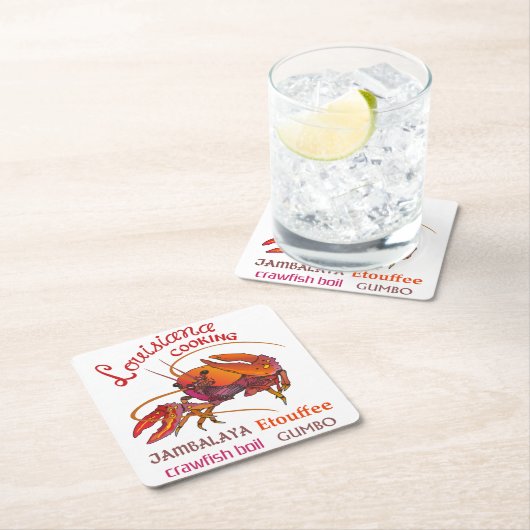 ルイジアナ料理 スクエアペーパーコースター (インサイチュ)