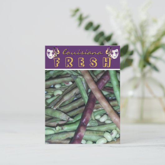 ルイジアナ新鮮な紫色のハル豆の旅行 ポストカード (スタンド正面)