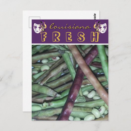ルイジアナ新鮮な紫色のハル豆の旅行 ポストカード (正面/裏面)