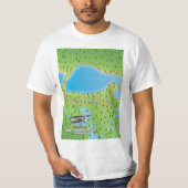 ルイジアナ湖の地図 Tシャツ (正面)