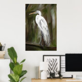 ルイジアナ湿地クレーン ポスター (ホームオフィス)