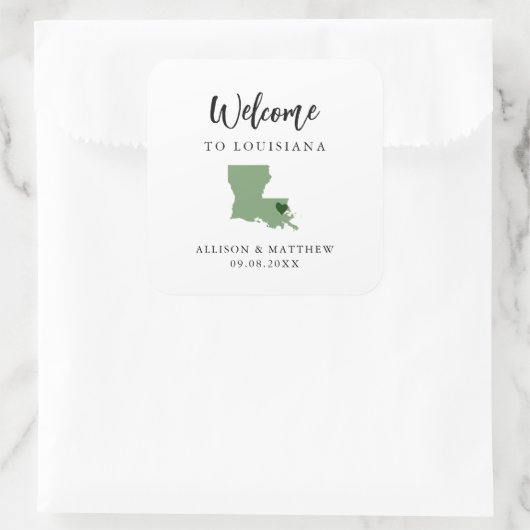 ルイジアナ結婚の歓迎バッグまたはボックス スクエアシール (バッグ)