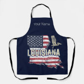 ルイジアナ統一された州レトロマップヴィンテージUSA エプロン (正面)