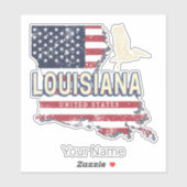 ルイジアナ統一された州レトロマップヴィンテージUSA シール (シート)