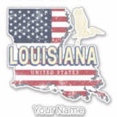 ルイジアナ統一された州レトロマップヴィンテージUSA シール (正面)