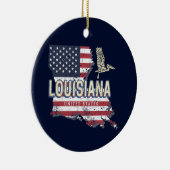 ルイジアナ統一された州レトロマップヴィンテージUSA セラミックオーナメント (右)