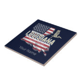 ルイジアナ統一された州レトロマップヴィンテージUSA タイル (側面)