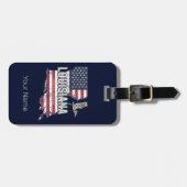 ルイジアナ統一された州レトロマップヴィンテージUSA ラゲッジタグ (正面横)