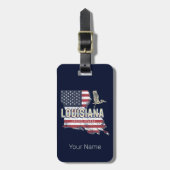 ルイジアナ統一された州レトロマップヴィンテージUSA ラゲッジタグ (正面縦)