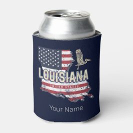 ルイジアナ統一された州レトロマップヴィンテージUSA 缶クーラー