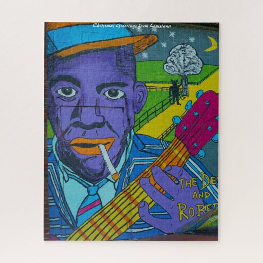 ルイジアナ通りアート。クリスマスグリーティング ジグソーパズル (縦)