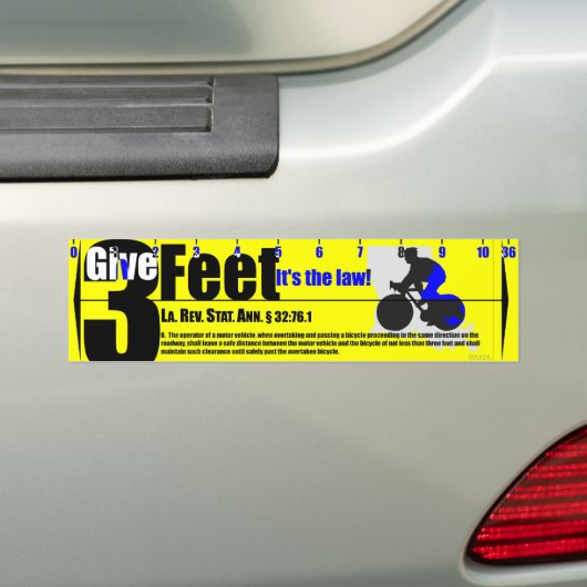 ルイジアナ3つの足の与えて下さい バンパーステッカー (車上)