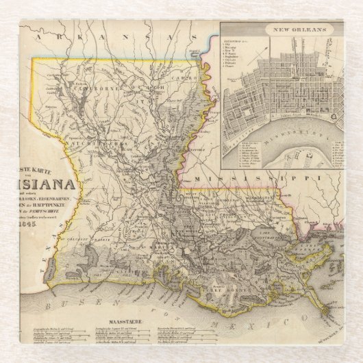 ルイジアナ4 ガラスコースター (正面)