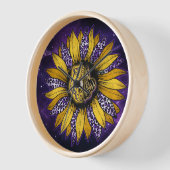 ルイジアナ、ひまわりフルーア – デ – リス壁時計 壁時計 (傾斜)