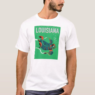 ルイジアナ アメリカ レトロ旅行ポスター アート Tシャツ