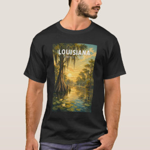 ルイジアナ イラスト 旅行 アート ヴィンテージ Tシャツ